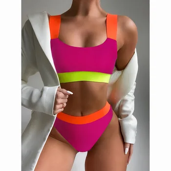 2021 Naiste Ujumistrikoo Naine Segast Supelrõivad Kõrge Waisted Bikini Sexy Bikini Set Push Up Ujumine Sobib Biquini Trikoo