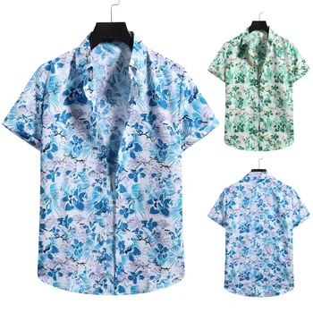 2021 suvel uued meeste särgid Havai beach lühikeste varrukatega lill särgid mens kleit särgid