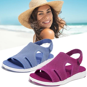 2021 Uus Naiste Soft & Mugavad Sandaalid Võre Ülemine Hingavad Sandaalid Reguleeritavad Risti-rihma Disain