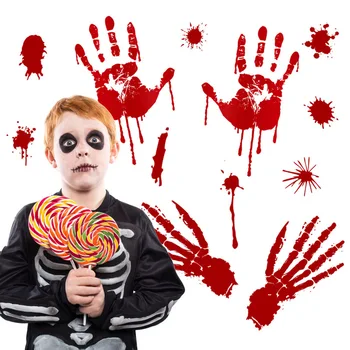 2021 Õudus Verine Handprint Halloween Kleebised Põrandale, Seinale, Ukse-Akna Decal Kleebised Halloween Teenetemärgi Kodus DIY Rekvisiidid