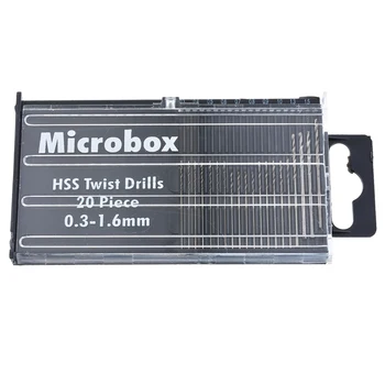 20pcs/box Mini Drill Bit Set Diam 0.3-1.6 mm kiirlõiketerasest Twist Drill Bit HSS Twist Drill Bit Puidutöötlemine Puurimine