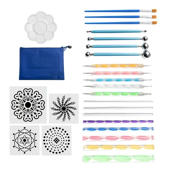 25x Mandala Dotting Tööriistad Kivi Maali Komplektid Dot Kunsti Pliiatsi Värvi