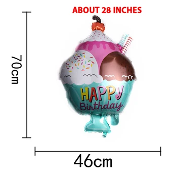 28 Tolline Suur Alumiiniumfooliumi Õhupalli Ice Cream/ice Cream/burger Toidu Teema Sobib Sünnipäeva Kaunistamiseks Laste Mänguasjad