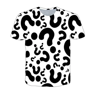 3D Huvitav Küsimus Kaubamärgi Graafiline t-särgid Suvel Moe Isiksuse Meeste t-särk Uus hip-hop Harajuku Lühikese Varrukaga t-särgid