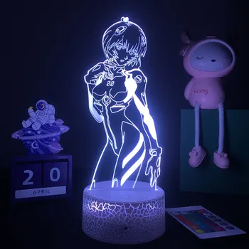 3d Led Lamp Anime Evangelion eest Magamistuba Dekoratiivsed Nightlight Sünnipäeva Kingitus Akrüül Led Night Light Ayanami Rei Joonis