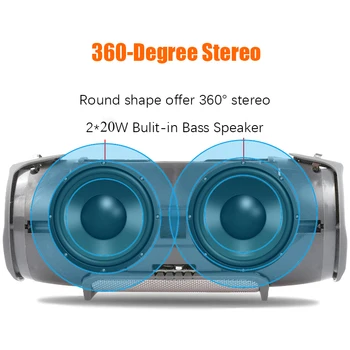 40W Juhtmevaba Bluetooth Kõlar FM Raadio Veekindel Kaasaskantav Veerus Super Bass Stereo, Subwoofer Comuter PC heli kasti BT AUX-TF