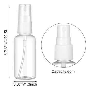 50TK 60 Ml Läbipaistev Plastik Parfüümi Pihusti Väike MIni Tühi Spray Pudel Korduvtäidetavaid
