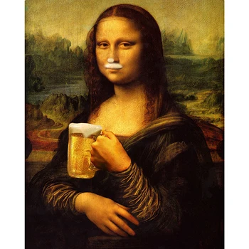 5d diamond Tikandid Mona Lisa juua õlut diy diamond maali ristpistes lastele puzzle mosaiik käsitöö