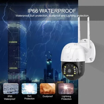5MP WiFi PTZ IP Kaamera väljas turvalisuse CCTV kaamera Humanoid Tuvastuse Alarm P2P Traadita 5mp kaamera, wifi, veekindel ip66 V380