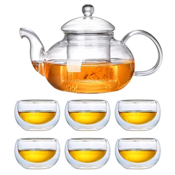 600ml Teekann Set kuumuskindlast Klaasist Teekann Koos Infuser Filter Kurn Teacup Lille Tee Kung Fu Tee Pott, Kann Teaware Kingitused