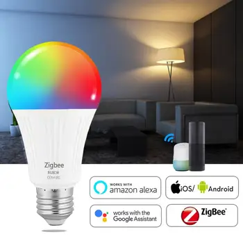 7W Smart Lamp E27 RGB LED Lambi Tööd Alexa/Google Kodus 85-265V RGB Reguleeritav Taimer Pirn Tuya Zigbee