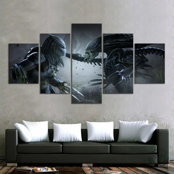 Alien Vs Predator Uhke Plakat Video Mängu Lõuendil õlimaal Must ja Valge Seina Art Arvuti Seina Taustal Decor raamita