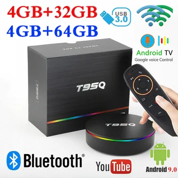Android 9.0 T95Q TV BOX 4GB 32GB 64GB Smart TV Box Amlogic S905X2 Quad Core 2.4 G+5GHz Wifi BT4.0 4K HD Media Player Set top box