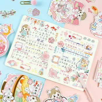 Armas tüdruk Sakura Seeria Dekoratiivsed Kleebised Scrapbooking Pulga Label Päevikusse Kirja Album Kawaii Karikatuurid kleebis