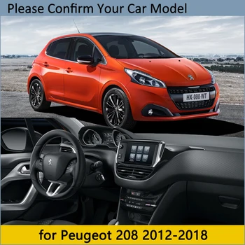 Armatuurlaua Kate Kaitsva Pad Peugeot 208 2012~2018 Auto Tarvikud Kriips Pardal Päikesevarju Vaip Anti-UV-2016 2017