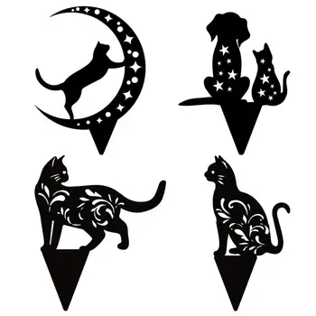 Art Kass Käsitöö Metallist Kassipoeg Kuju Peg Joonis-Maa-Sisestage 2D-Cat Õue Decor Kingitus Mõisa Aias Muru Väljas Kaunistamiseks