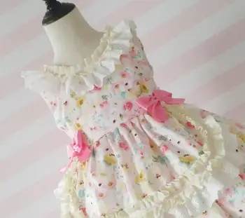 Beebi tüdruk vintage hispaania lolita Kommid, magus printsess dress for kids armas bow varrukateta trükitud pall kleit kleit