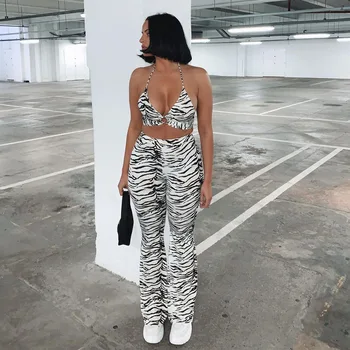 BIIKPIIK Zebra Print Naised 2 Töö Komplekti Rinnahoidja+Pnats Sobitamine Määratud Vabaaja Lounge Kanda Naine Sobib 2021 Suvel Kõik-Mängu Riietus