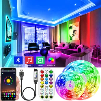 Bluetooth-USB LED Valgus 5050 SMD DC 5V USB-RGB Valgustus Veekindel LED-Lamp Lint Lint Kaunistamiseks Magamistuba TV BackLight