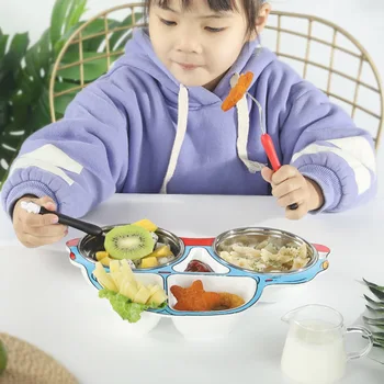 Cartoon Auto Kujuline Jagatud Beebi ja Väikelapse Plaadid ei Libise Purunematu Laste Õhtusöök Plaadid Dinnerware Edendamine