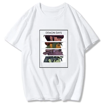 Cartoon Gorillaz Naiste Tshirt 2021 Kuuma Naiste T-särgid, Lühikesed Varrukad naljakas Unisex Must Valge Tops Tees Särk Camiseta Riided