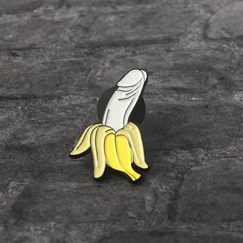 Cartoon Loominguline Kooritud Banaan Puu-Modelleerimine Pop-Emailiga Pin Rinnamikrofon Märgid Sõle Naljakas Mood Ehteid