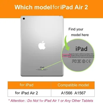 Case for Ipad Air 2 A1566 A1567 Põrutuskindel Anti-Scratch Slim Fit kate Cover Apple Ipad Air 2 Kaitsev Funda Juhtudel