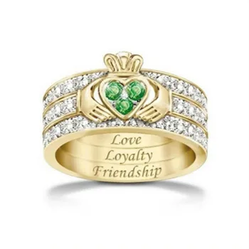 CHUHAN Kvaliteetne Roheline Tsirkoon Ringi, Kellel Crown Daamid Ehted Office ' i Päevas Kulumise Poole Ehteid abielusõrmused