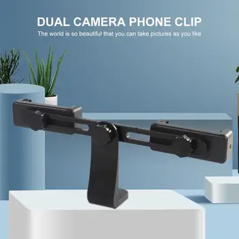 Dual Kaamera, Telefoni Hoidja Plastikust Mobiiltelefoni Stabilizer Clip 360 Kraadi Pöörlevad Väljas Telefoni Omanik Live Saade