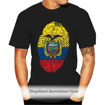 Ecuadori Lipp Sõrmejälje T-Särk O Kaela Puuvill Lühike Tshirt