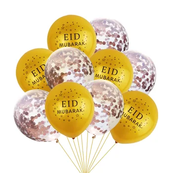 EID MUBARAK Decor 10inch 10tk EID Latex Balloon Ramadan Teenetemärgi Kodus Islami Moslemi Pool Decor Konfetit Ballon