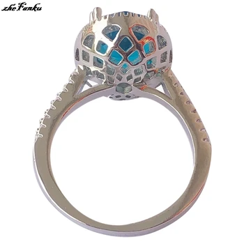 Elegantne Paabulind Kivi Solid Blue Multi-diamond Tsirkoon Ringi Pulmakleidid Lubadus kihlasormus