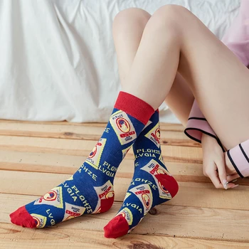 Elegantne Sfinks Kass Tüdrukud Sockings Puuvillane Mugav Punane Mahjong Harajuku Lady Pehme Armas Naljakas Briti Stiilis Mood Naiste Sokid