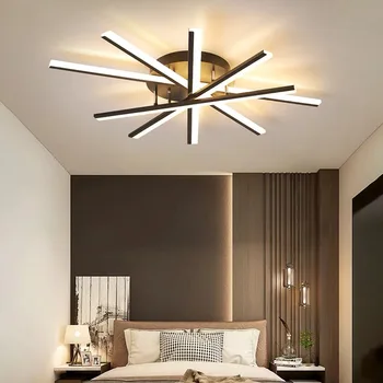 Elutoa lambi lihtne, kaasaegne atmosfäär majapidamis-fan-kujuline loominguline led isiksuse magamistoa lambi hall lamp laes