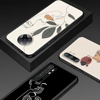Esteetiline Nägu Joon Kunsti Põrutuskindel Silikoon TPÜ puhul Xiaomi Mi 10S Poco X3 NFC 10 10T Lisa 10 Pro 9T CC9 CC9E Telefon Coque