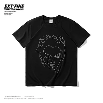 ExtFine Stick Joonis Graafiline Mehed Tshirt Casaul Clssic Meeste T-Särk, Hip-Hop Streetwear Paar Top Tees 2021 Suvel Uus T-särk