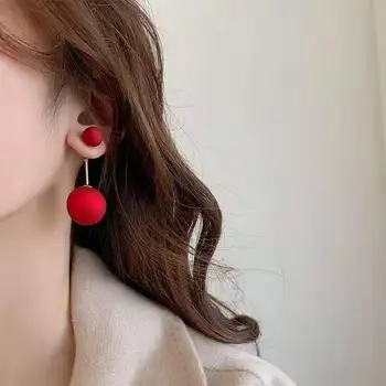 Fashion Kõrvarõngad 2020 Korea Stiilis Luksus Rippuvad Tilk Kõrvarõngad Naistele Tüdrukute Ehted Lepinguosalise Kingitused Punane Pärl