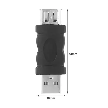 Firewire IEEE 1394 6 Pin Emane USB 2.0 Type A Male Adapter Adapter, Kaamerad, Mobiiltelefonid, MP3-Mängija, Pda Must