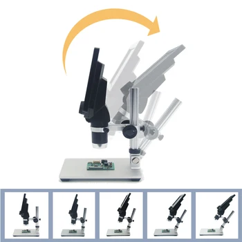 G1200 1-1200X Digital Microscope 12 MP 7 Tolline Suur Värvi Ekraan LCD Ekraan Pidev Võimendamine Luup Koos alusega jootma