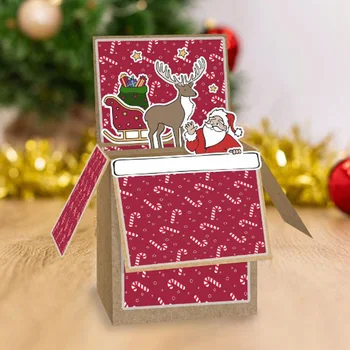 Gingerbread House Jõulud Jõuluvana Poinsettias Caravan Läbipaistev Tempel Selge Templid DIY Scrapbooking Kaardi Käsitöö