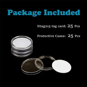 HOT-25 Tk Ntag215 NFC-Silte,25mm,504 Baiti Kiip Kleebis,Töö TagMo jaoks Amiibo +25 Tk Plastikust Kasti Kaitsva Juhtudel