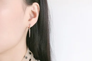 Hot Müük Klassikaline Korea Hõbeda Värvi Gold Drop Tolknema Kõrvarõngad Geomeetriline Peegel Mehed Naised Earing Brincos Trahvi Ehteid