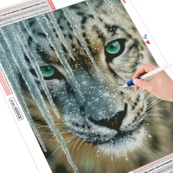 HUACAN 5d Diamond Maali Leopard DIY Mosaiik Talvel Täis Square Diamond Tikandid ristpistes Loomade Seina Art Decor