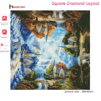 Huacan Diamond Maali Neli Aastaaega Kaunis Teemant Tikandid Mosaic House Teenetemärgi Kodus Seina Decor