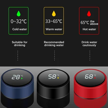 Intelligentne Värvi Muuta Temperatuuri Isolatsiooni Cup Roostevabast Terasest Vaakum Lekkimiskindlates Reisi Temperatuur Tassi Kuuma Müük
