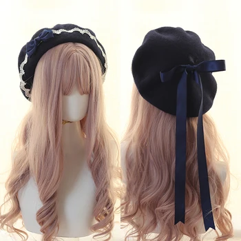 Jaapani Lolita Villa Soe Müts Pehme Magus Tüdruk Armas Pits Vibu Käsitöö Pehme Elegantne Müts 2021 Kevadel Uus Mood Naiste Müts