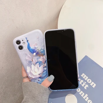 Jaapani Retro Art Paabulind Lilled Telefon Case For iPhone 12 11 Pro Max X Xs Max Xr 7 8 Puls SE 2020 Juhtudel on Pehmest Silikoonist Kate