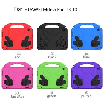 Juhul Huawei Mediapad T3 10 / T3 9.6 Lapsed Põrutuskindel Pöidla Seista Tableti Kate Huawei Mediapad T3 10 AGS-L09/L03/W09 Kate
