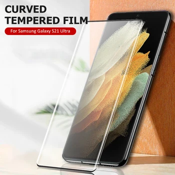 Kaardus Karastatud Klaasist Samsung Galaxy S20 S21 Ultra FE Pluss Klaas Ekraani Kaitsekile Samsung S21 Ultra S20 Pluss S20 FE Film