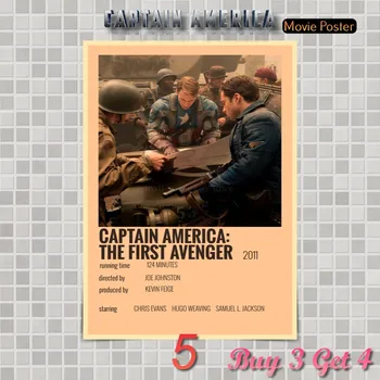 Kapten Ameerika Esimene Tasuja Imestad, Filmi Plakat Krafe Paberile Prindib Kunsti Retro Home Decor Seina Kleebised Lapsele Tuba